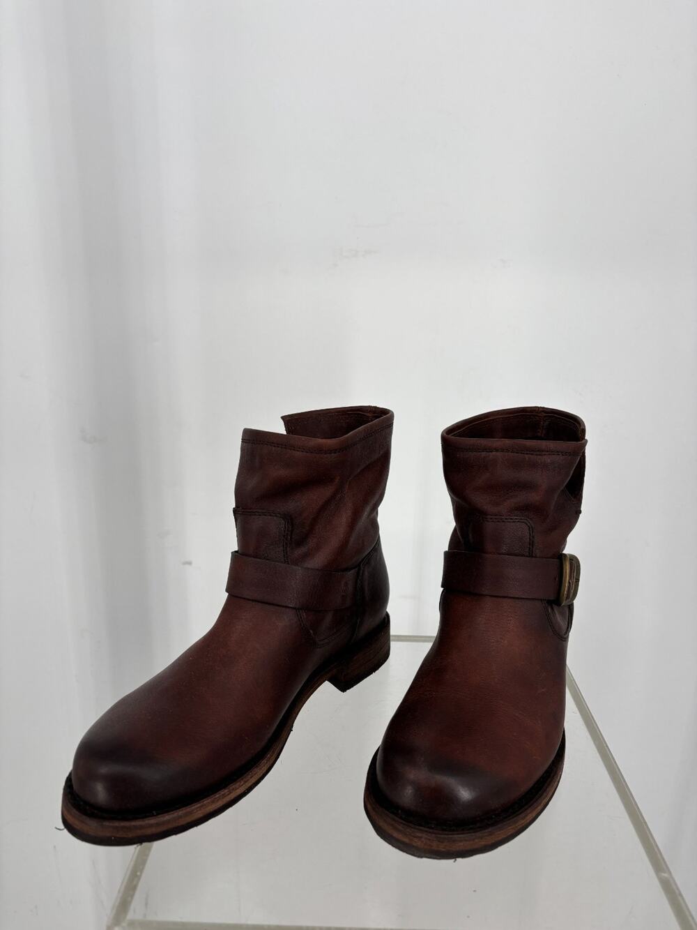 Frye Veronica Bootie Womens 6.5 Redwood Genuine Leather Rustic Biker Moto 70544